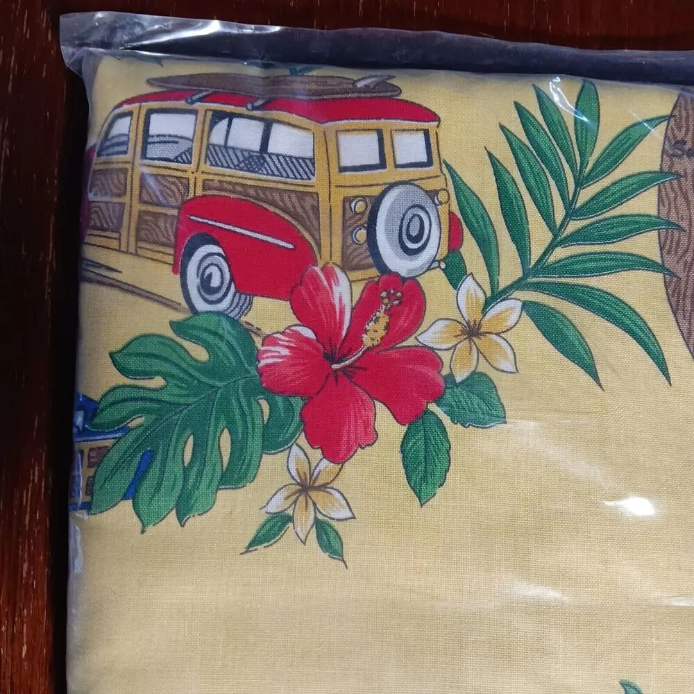 Contessa Balloon Valance Woodie Car Yellow Tropical Floral Curtain Tiki 72